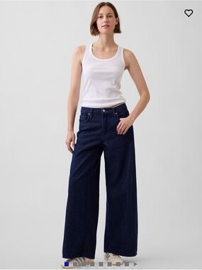 GAP Baggy Mid Rise UltraSoft Jeans in Rinsed Indigo TALL Size 29 / 8